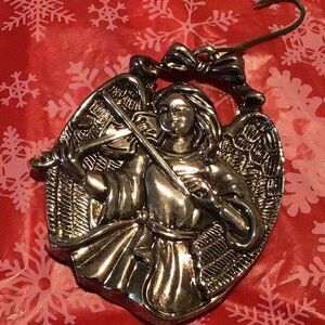 Ornament vintage Gorham silver plated angel playing violin